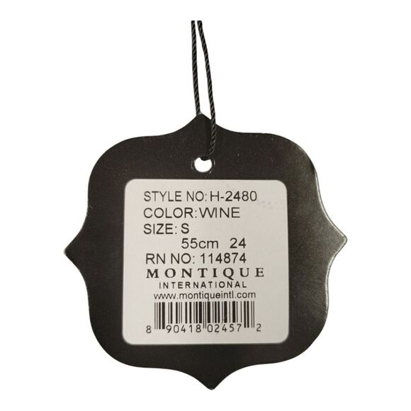 MEN'S MONTIQUE WINE WOOL FELT HAT WITH MATCHING GROSGRAIN RIBBON FEDORA. H2480. - Picture 7 of 8